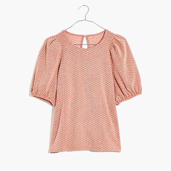 MADEWELL Floral Jacquard Puff-Sleeve Tee - Picture 1 of 8